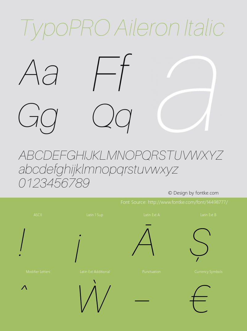 TypoPRO Aileron Italic Version 1.000;PS 001.000;hotconv 1.0.70;makeotf.lib2.5.58329 Font Sample