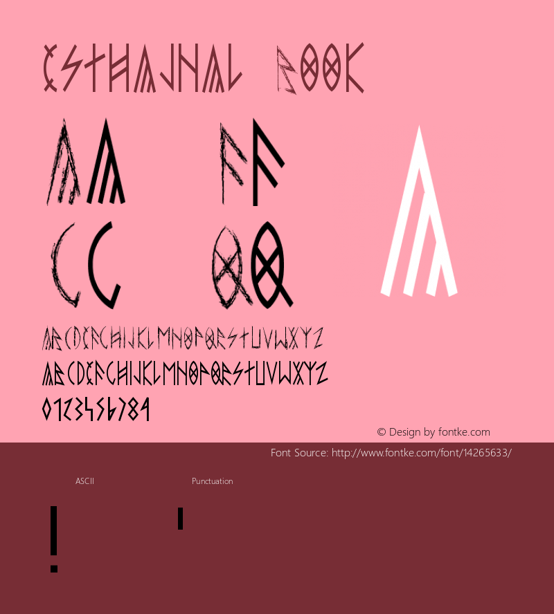 esthajnal Book Version 1.000 Font Sample