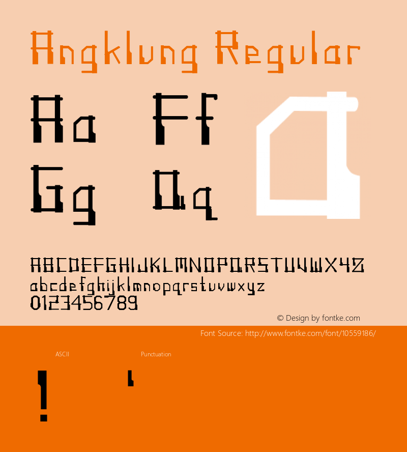 Angklung Regular Version 1.00 2014 Font Sample