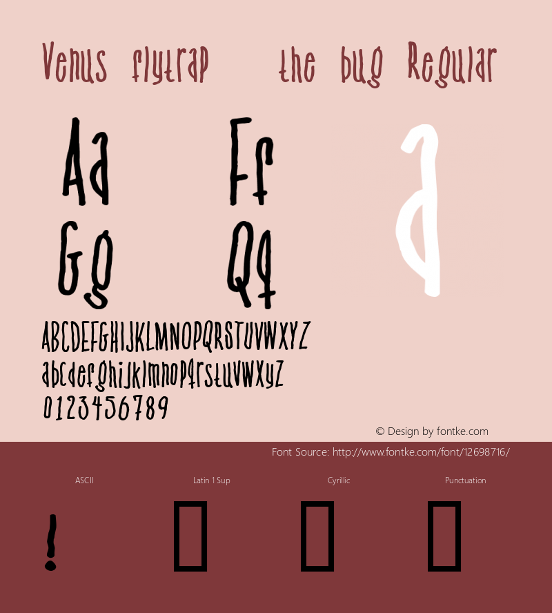 Venus flytrap   the bug Regular 2 Font Sample