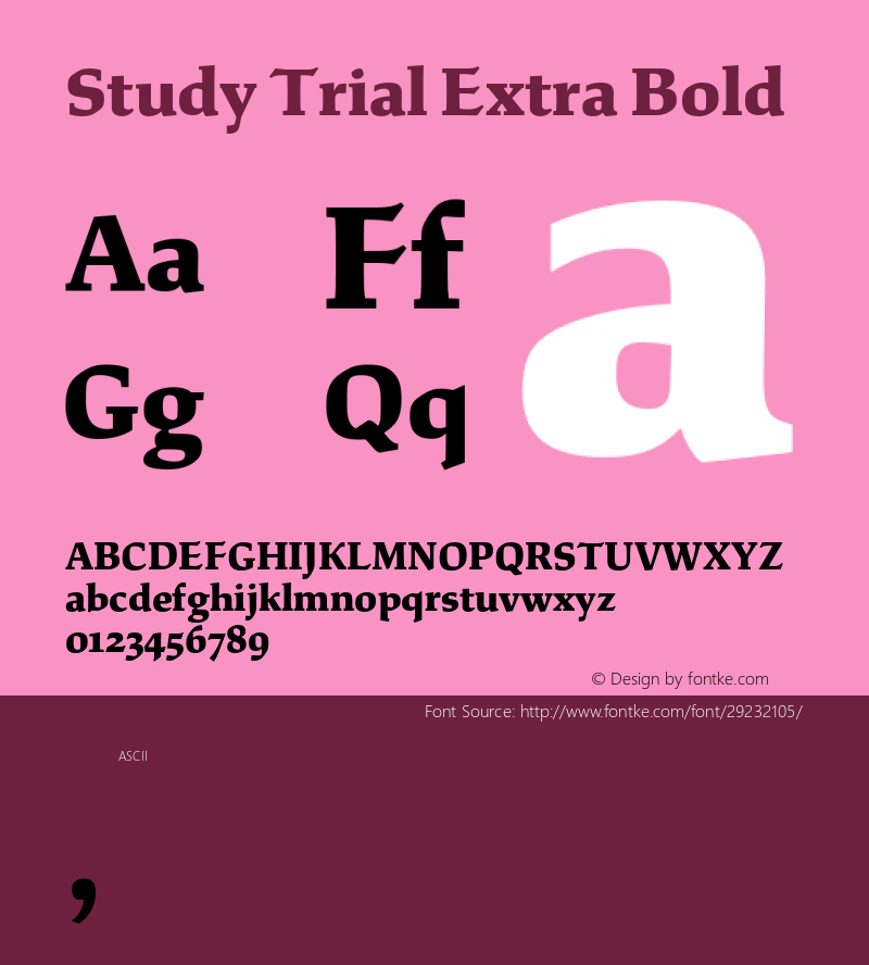 Study Trial Extra Bold Version 1.020;hotconv 1.0.109;makeotfexe 2.5.65596 Font Sample