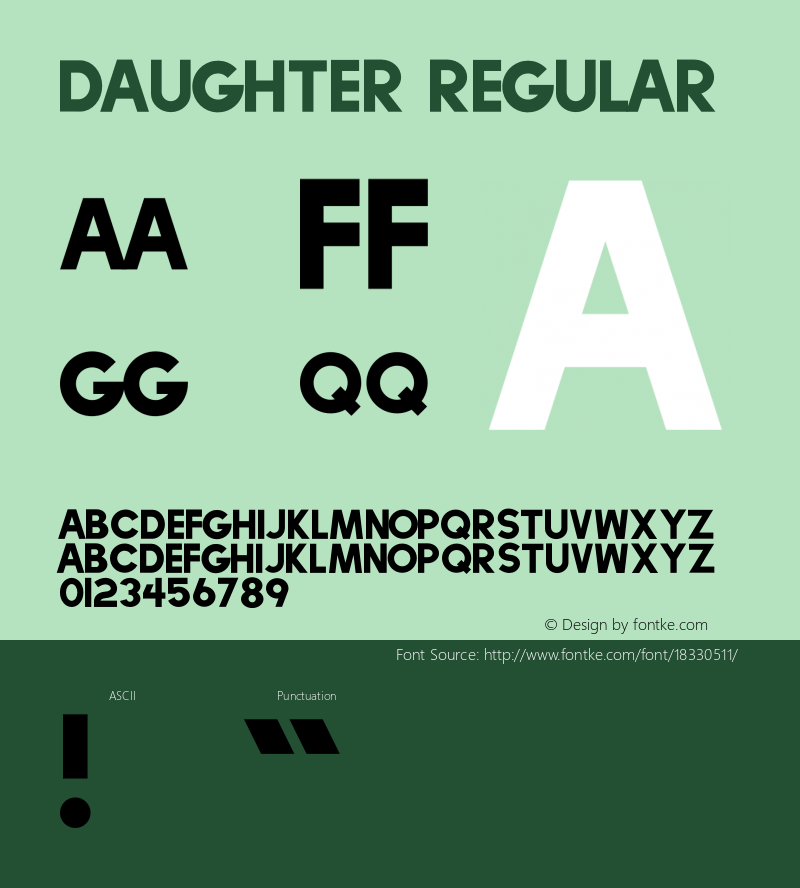 Daughter Regular Version 1.019;Fontself Maker 1.0.8 Font Sample