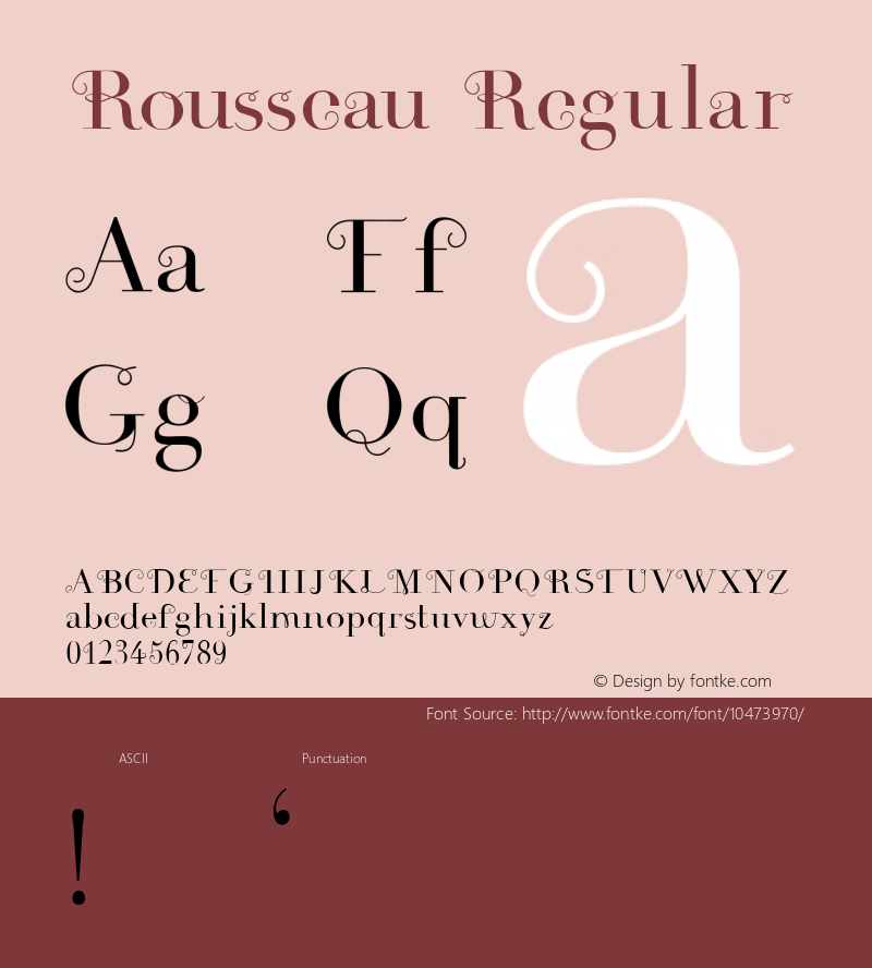 Rousseau Regular Version 1.000 Font Sample