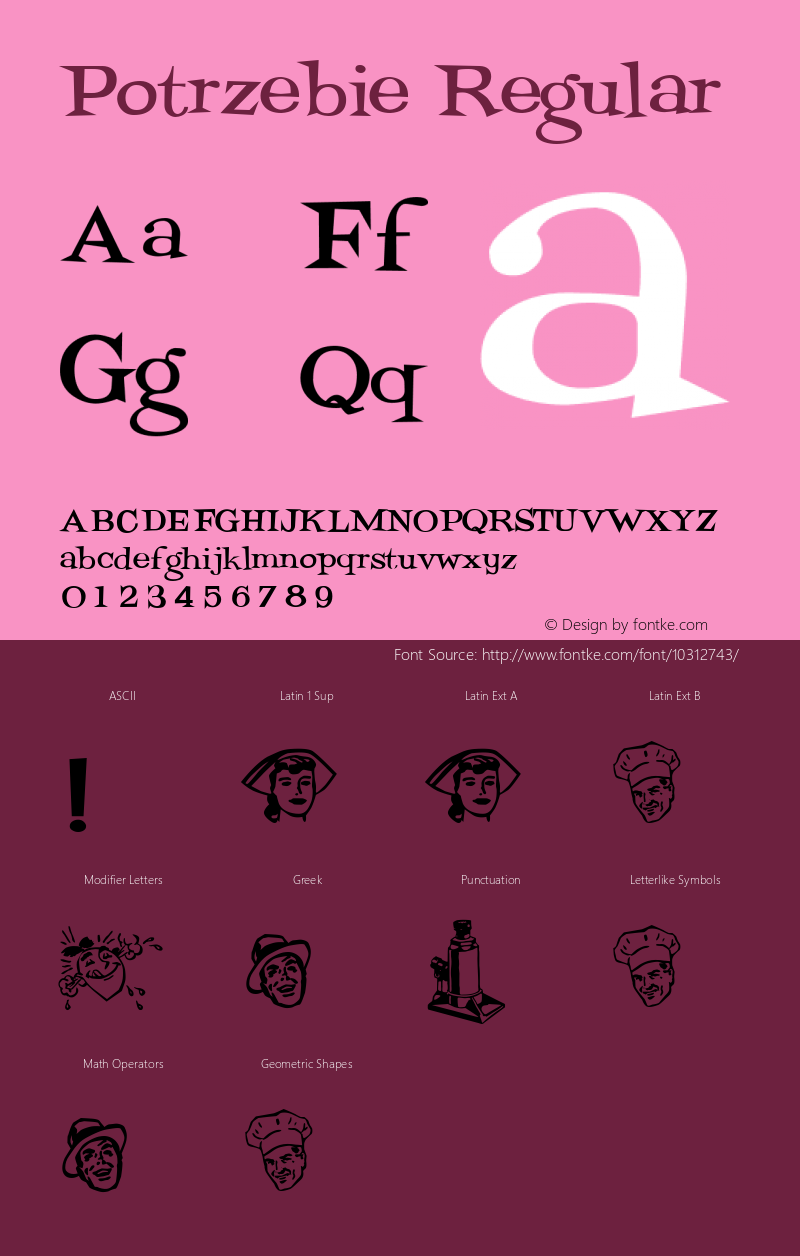 Potrzebie Regular Macromedia Fontographer 4.1.5 9/25/05 Font Sample