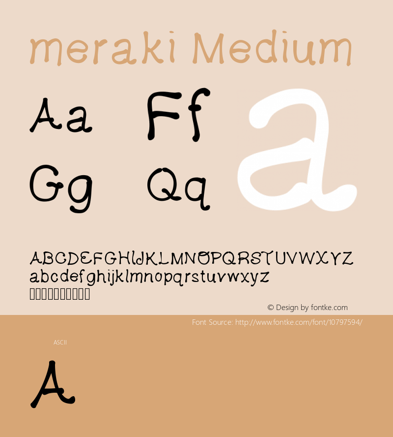 meraki Medium Version 001.000 Font Sample