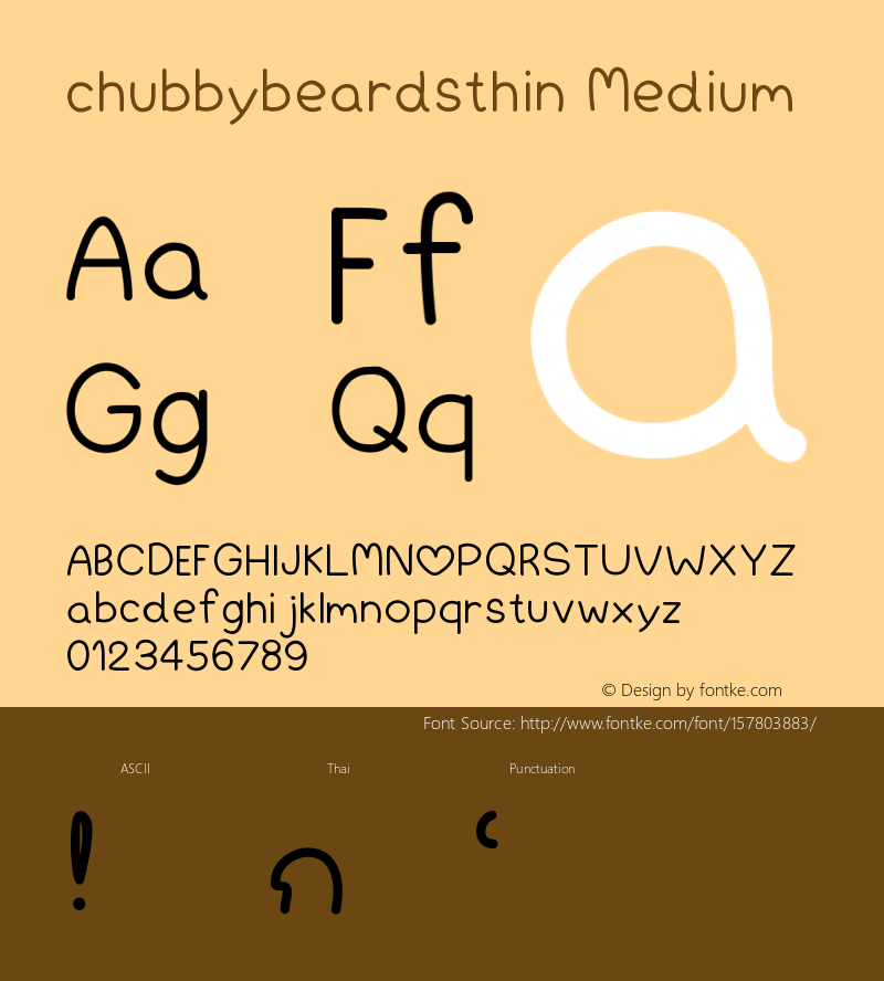 chubbybeardsthin Version 001.000 Font Sample