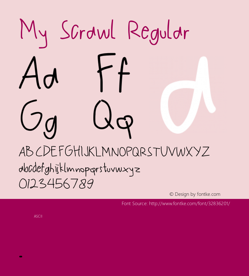 My Scrawl  Font Sample