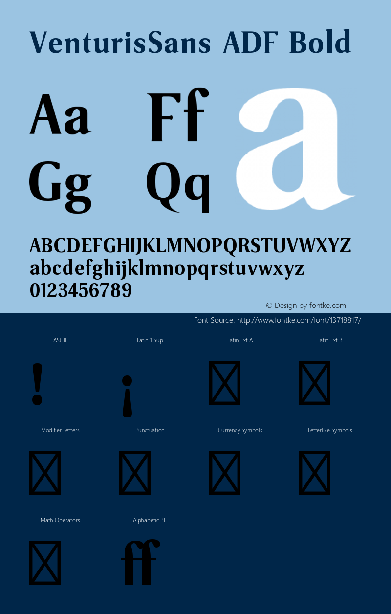 VenturisSans ADF Bold Version 1.005 Font Sample