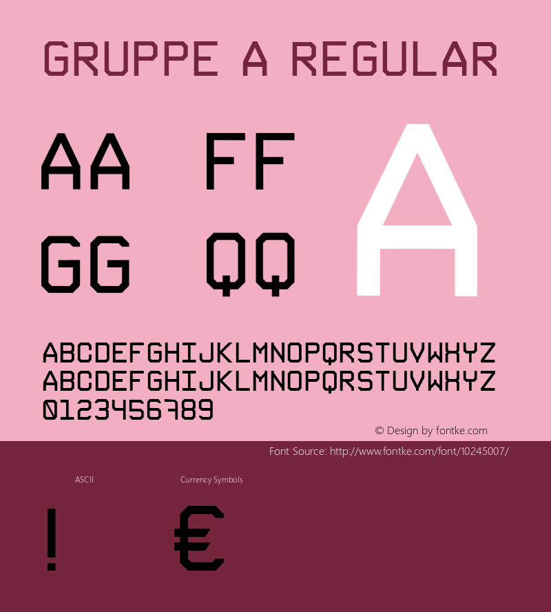 Gruppe A Regular Unknown Font Sample