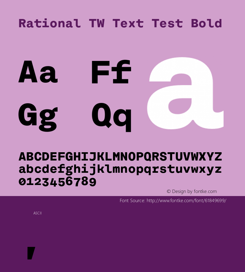 Rational TW Text Test Bold Version 1.000;PS 001.000;hotconv 1.0.88;makeotf.lib2.5.64775 Font Sample