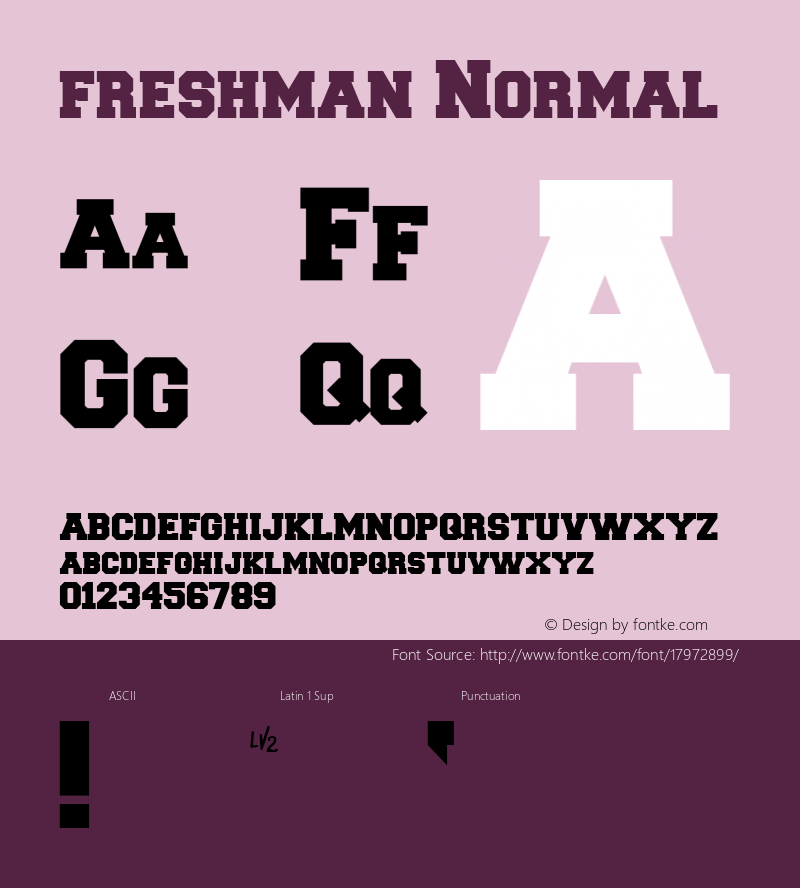 freshman Normal 1.0 Mon Oct 04 06:34:30 1993 Font Sample