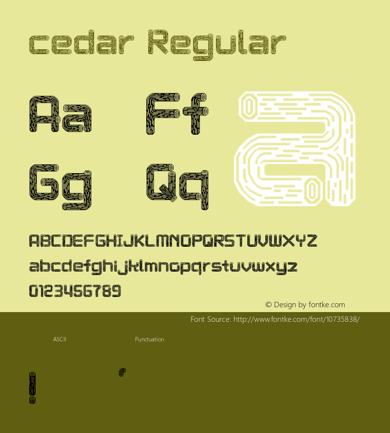 cedar Regular Version 1.0 Font Sample