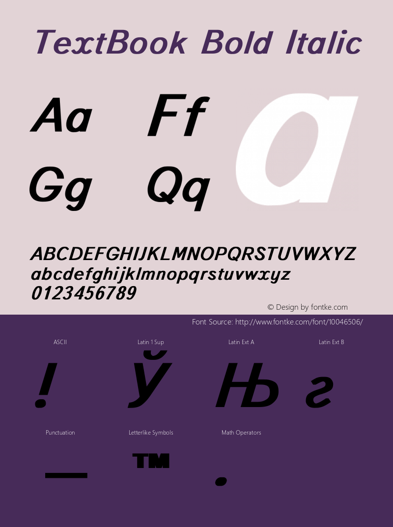 TextBook Bold Italic Converted from t:\TEXTBOO2.BF1 by ALLTYPE Font Sample