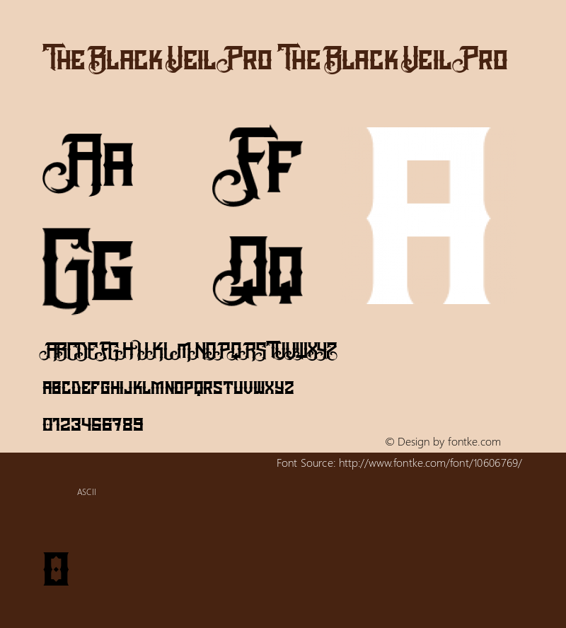 The Black Veil Pro The Black Veil Pro Unknown Font Sample