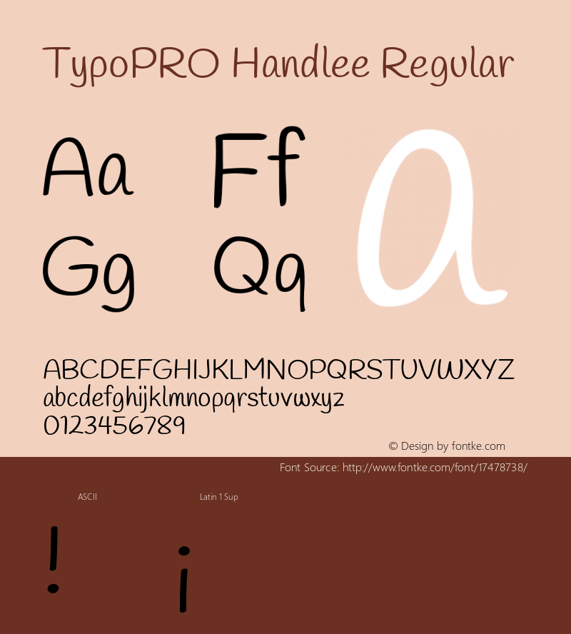 TypoPRO Handlee Regular Version 1.001 Font Sample