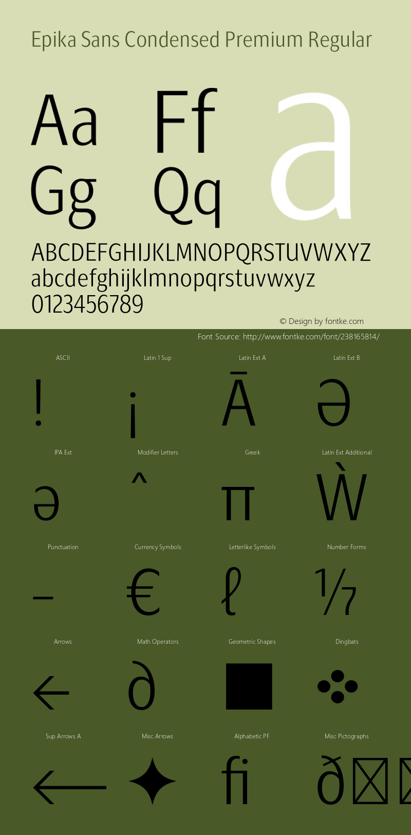 Epika Sans Condensed Premium Regular Version 1.000;FEAKit 1.0图片样张