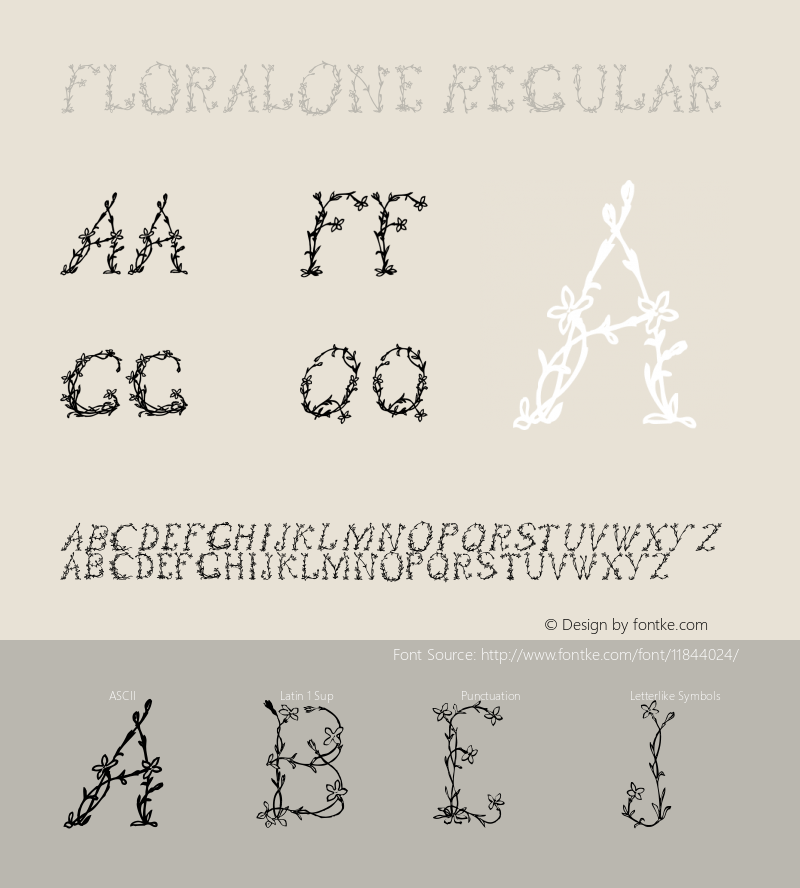 FloralOne Regular 1.0 2003-08-02 Font Sample