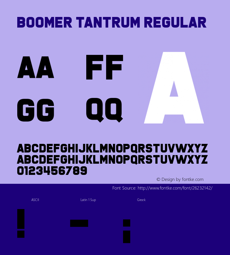 Boomer Tantrum Version 1.00;July 4, 2018;FontCreator 11.5.0.2427 64-bit Font Sample