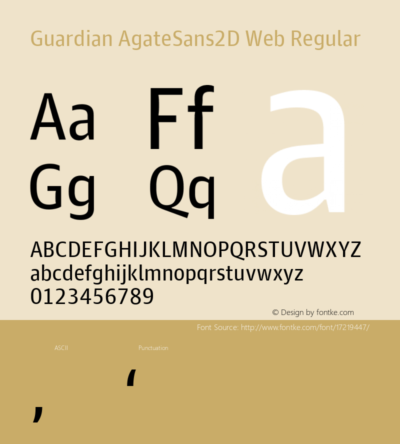 Guardian AgateSans2D Web Regular Version 001.002 2011 Font Sample