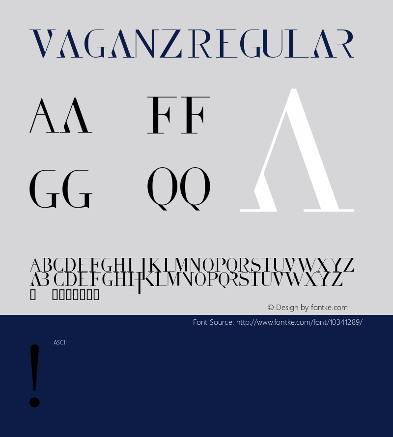 Vaganz Regular Version 1.000 Font Sample