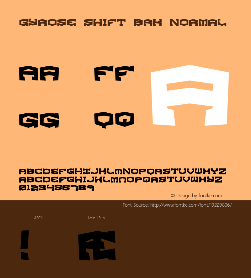 Gyrose Shift BRK Normal Version 1.30 Font Sample