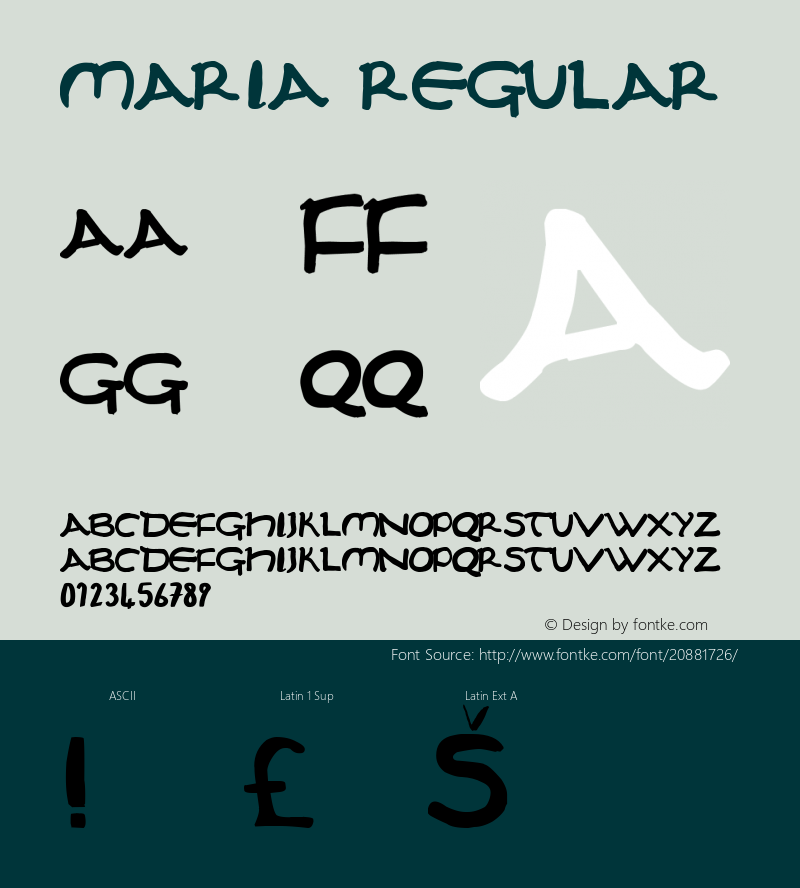 Maria Version 1.0 Font Sample