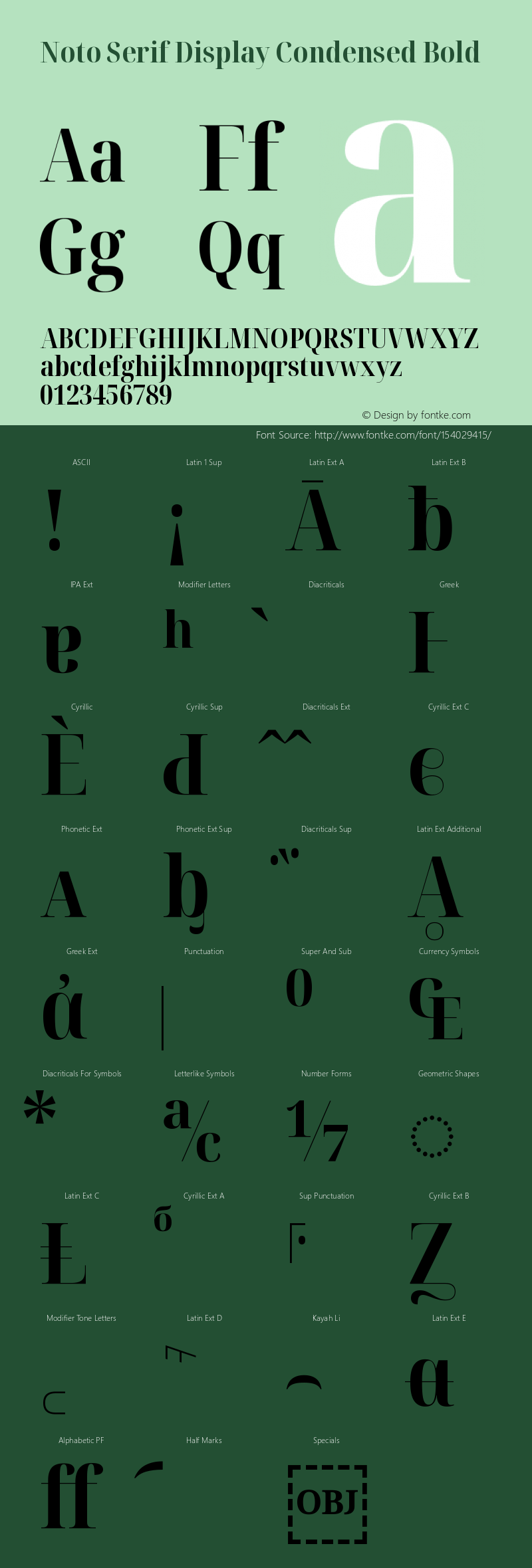 Noto Serif Display Condensed Bold Version 2.003 Font Sample