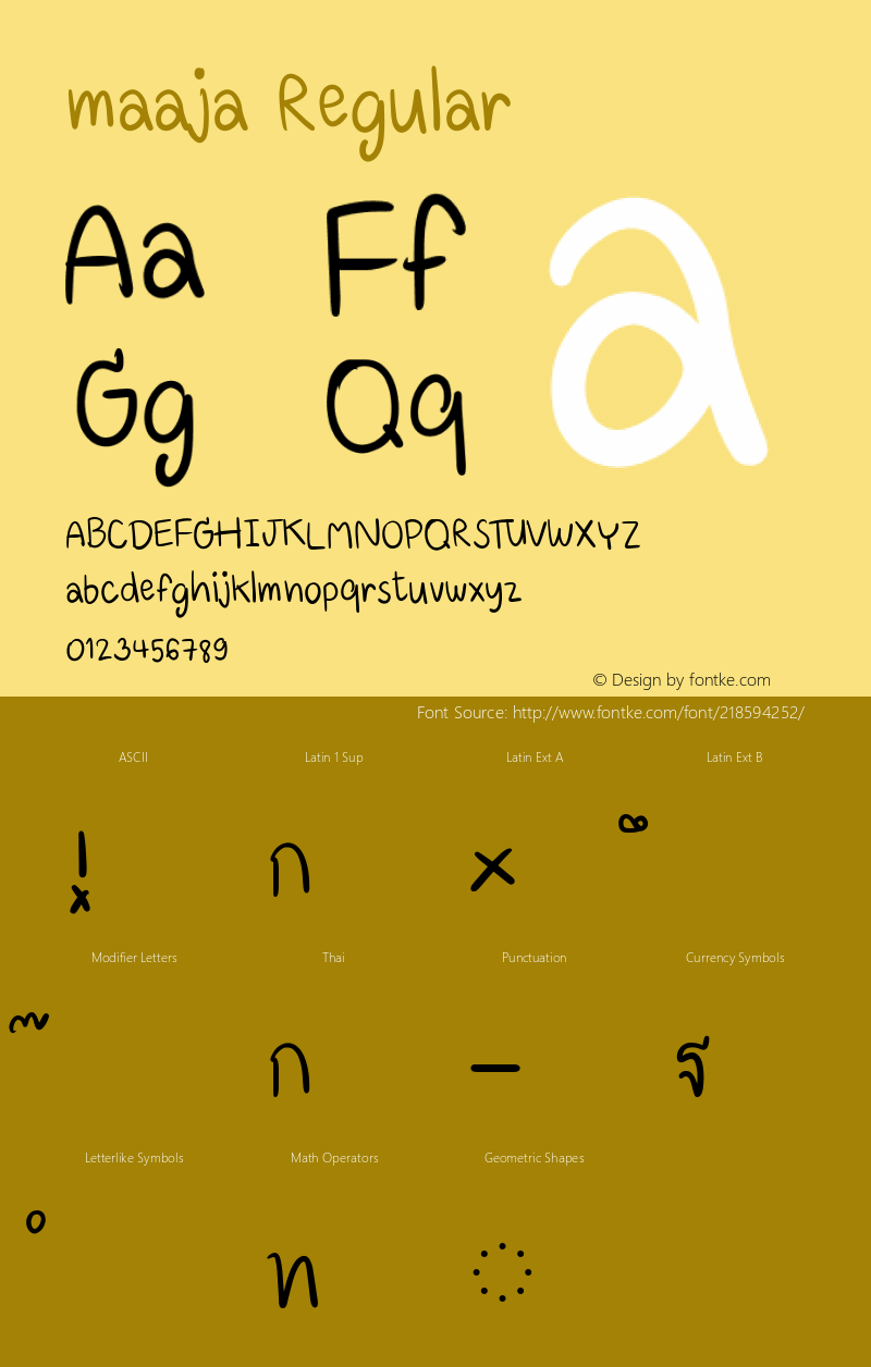 maaja Version 1.00 2019 by Fontcraft: Suwisa Sae-ueng, Jutipong Poosumas图片样张