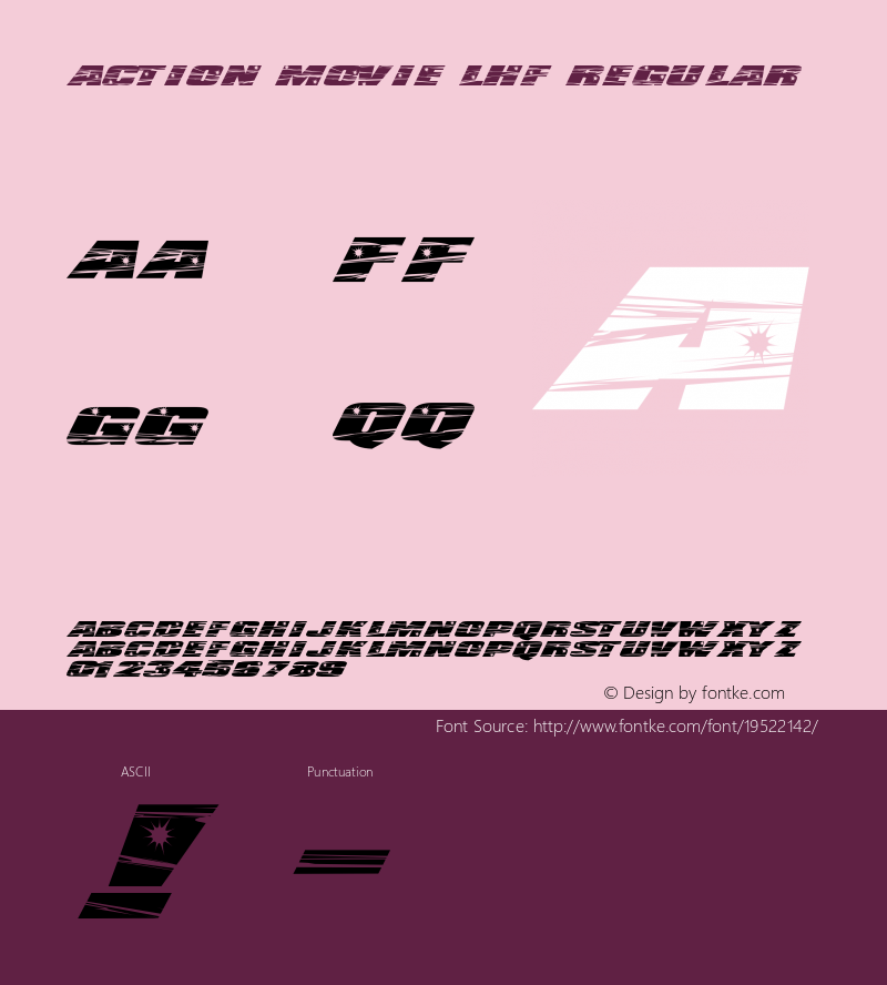 ActionMovieLHF Version 001.901 Font Sample