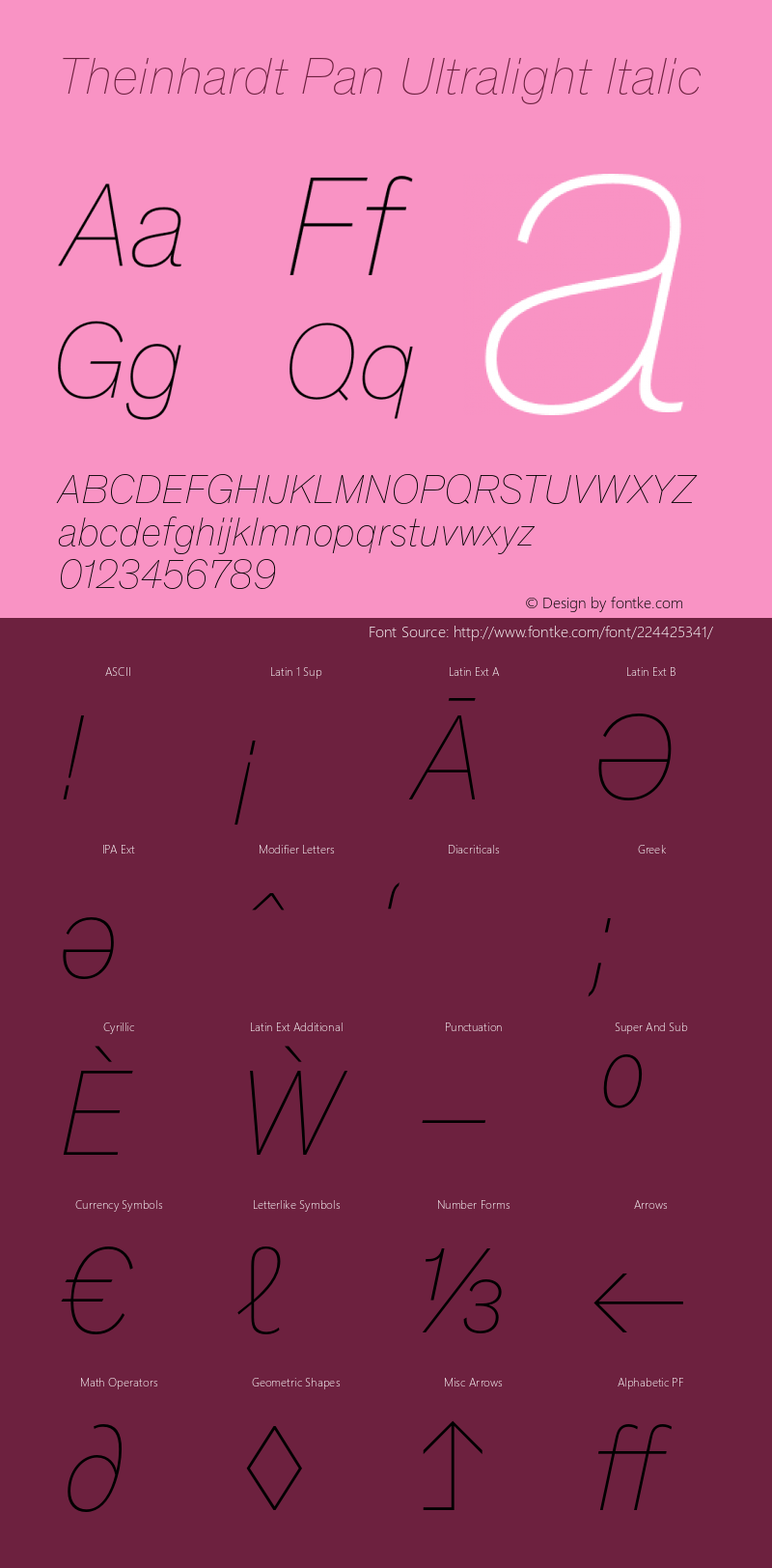 Theinhardt Pan Ultralight Italic Version 4.003; build 0008图片样张