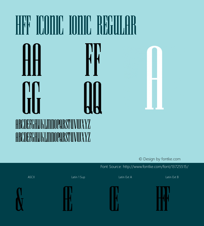 HFF Iconic Ionic Regular Version 1.000 Font Sample