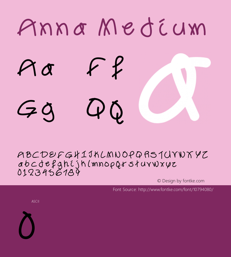 Anna Medium Version 001.000 Font Sample