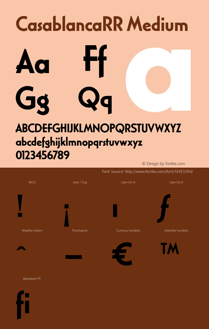 CasablancaRR Medium 001.004 Font Sample