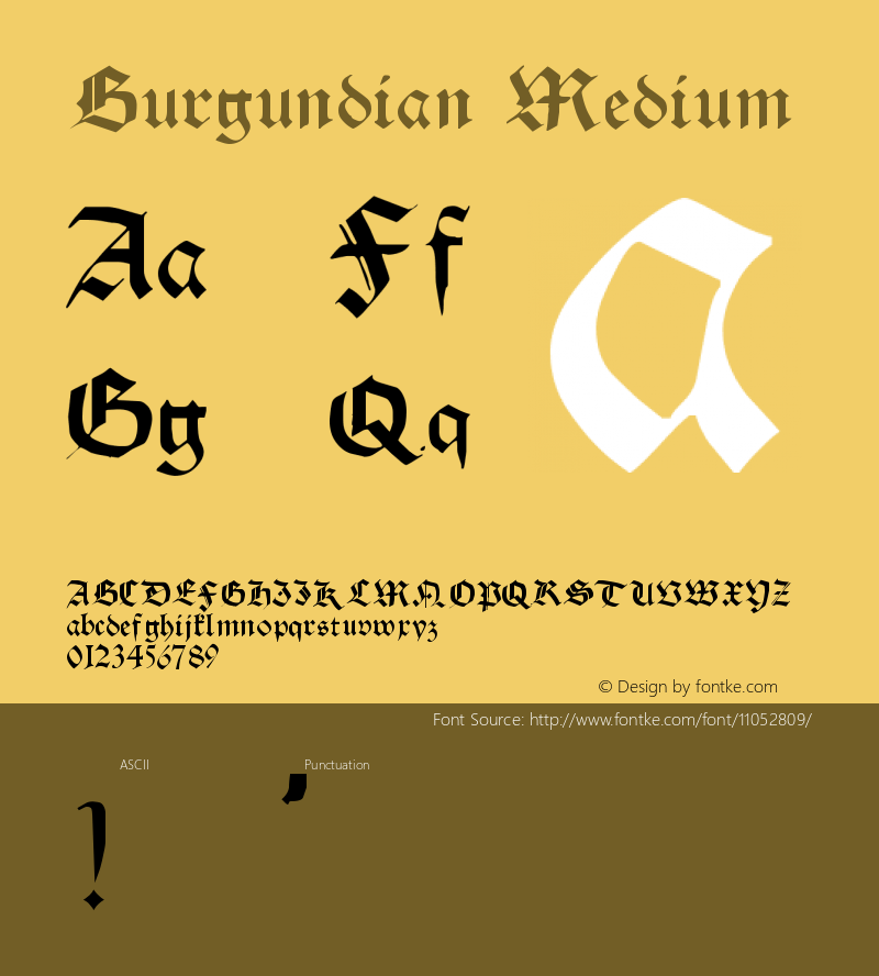 Burgundian Medium Version 001.000 Font Sample