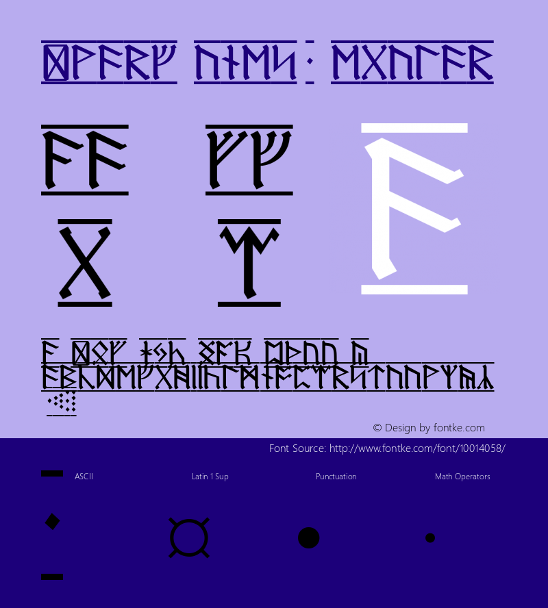 Dwarf Runes-1 Regular Unknown Font Sample