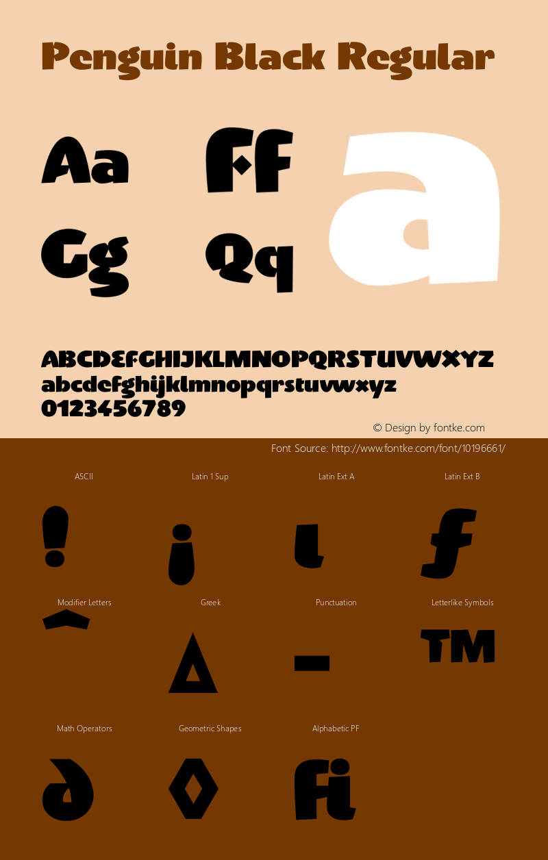 Penguin Black Regular 001.000 Font Sample