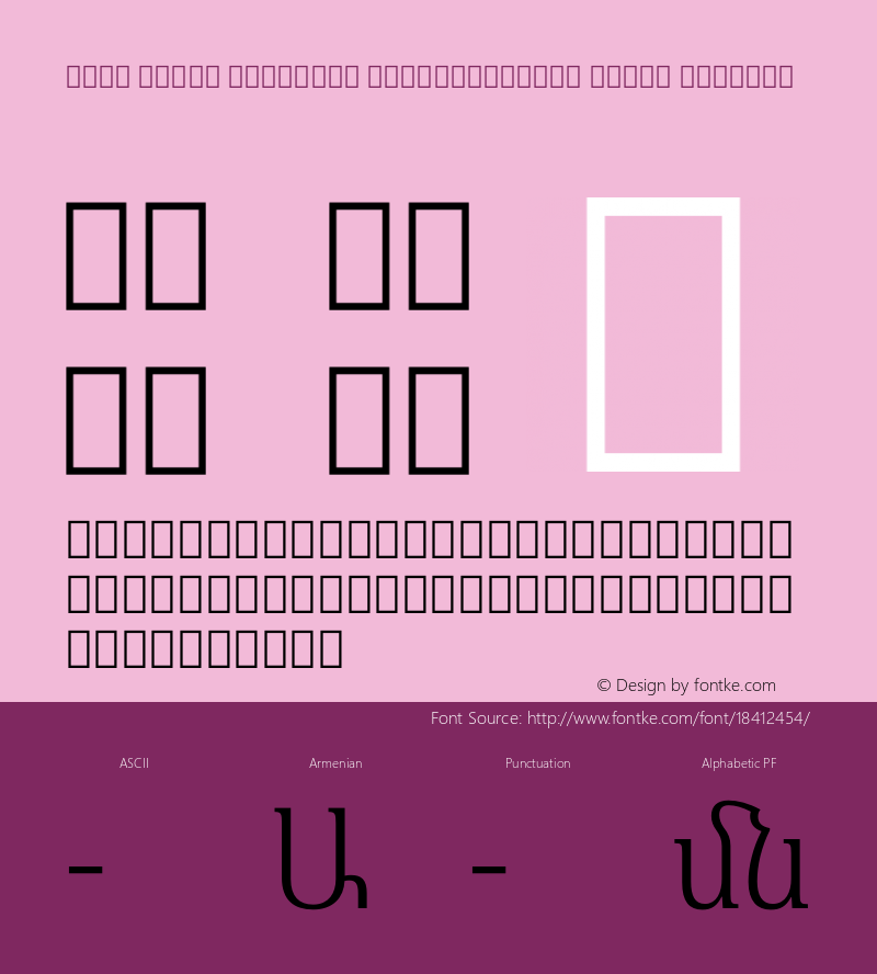 Noto Serif Armenian SemiCondensed Light Regular Version 1.901 Font Sample