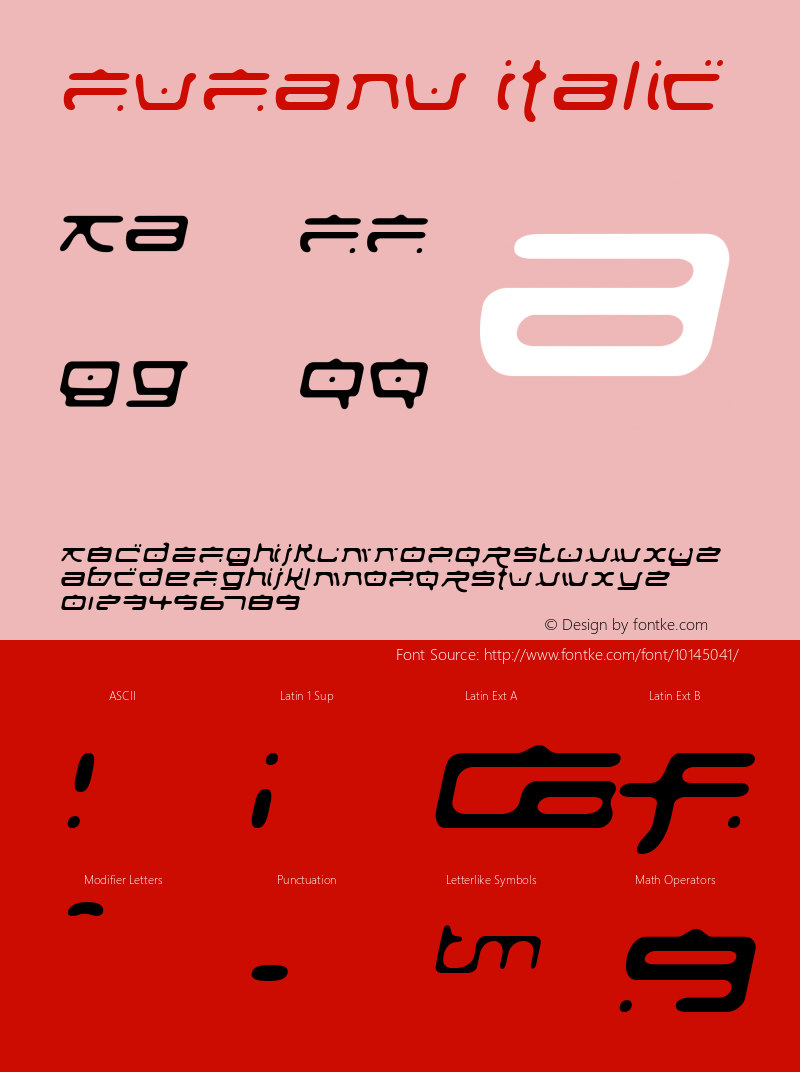 Fufanu Italic Version 001.000 Font Sample