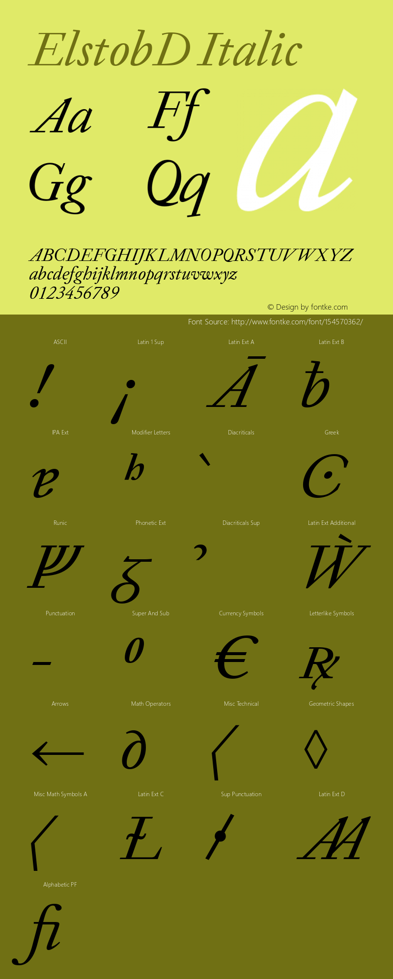 ElstobD Italic Version 1.014; ttfautohint (v1.8.3) Font Sample