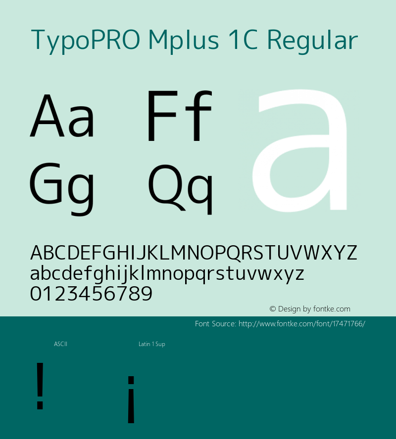 TypoPRO Mplus 1C Regular Version 1.059 Font Sample