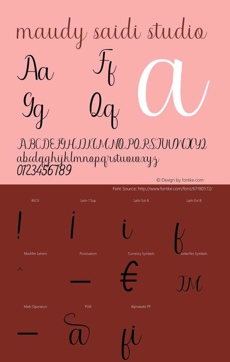 maudy saidi studio Version 1.000 Font Sample