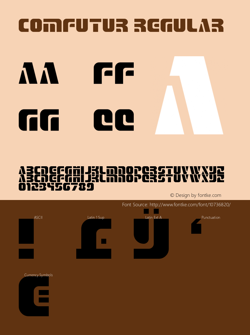 Comfutur Regular Version 1.0 Font Sample