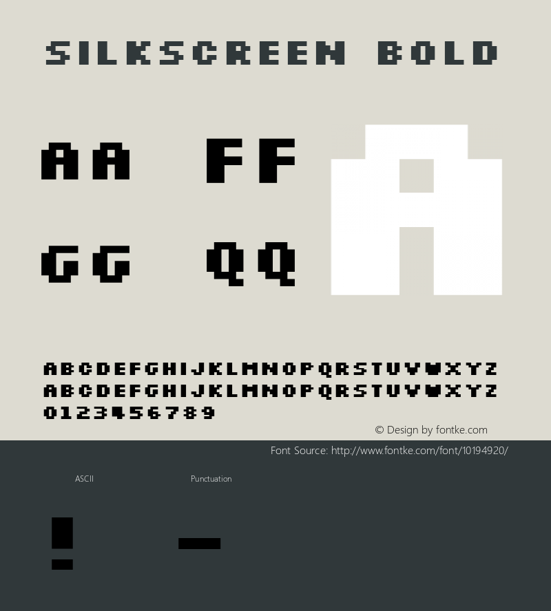 Silkscreen Bold Macromedia Fontographer 4.1.5 8/21/99 Font Sample