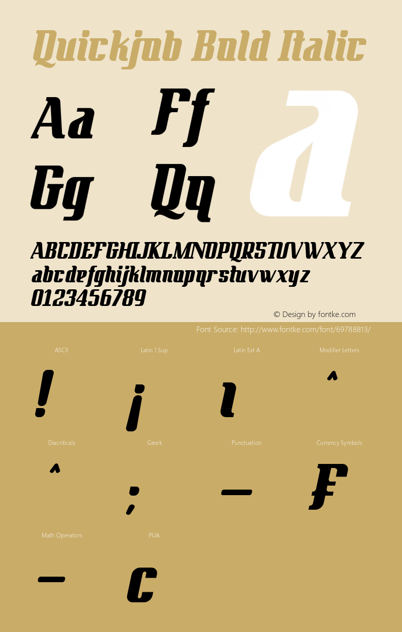 Quickjob Bold Italic Version 1.00;July 7, 2020;FontCreator 13.0.0.2644 64-bit Font Sample