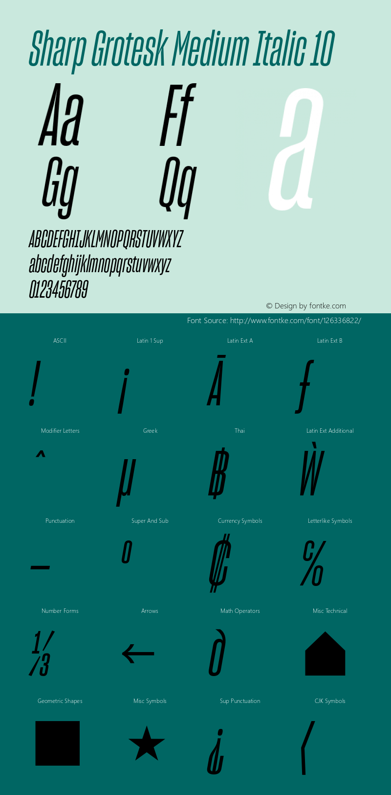 Sharp Grotesk Medium Italic 10 Version 1.003 Font Sample