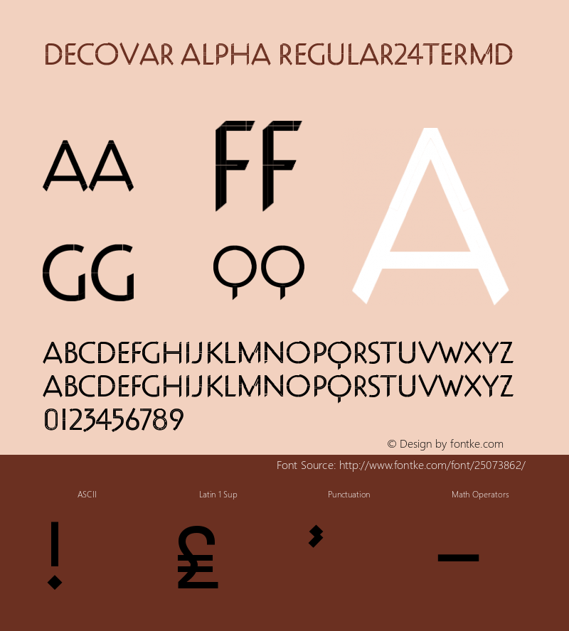 Decovar Alpha Regular24TermD Version 0.000 Font Sample