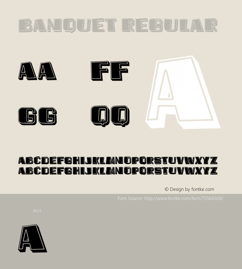 Banquet Regular Version 1.000 Font Sample