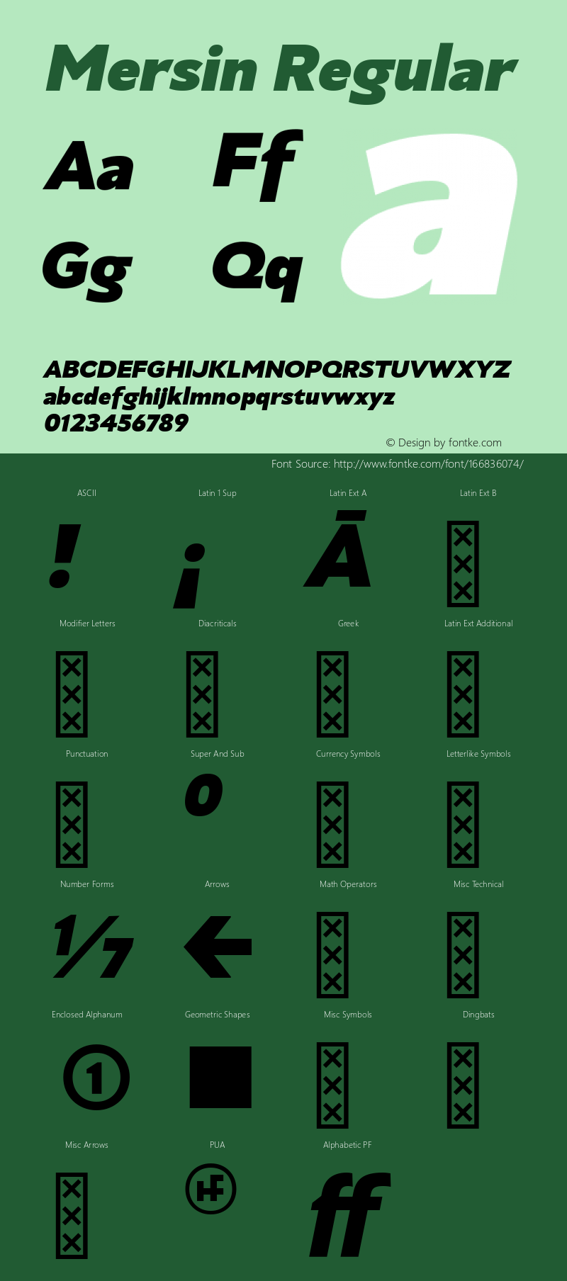 Mersin Black Italic Version 1.00 Font Sample
