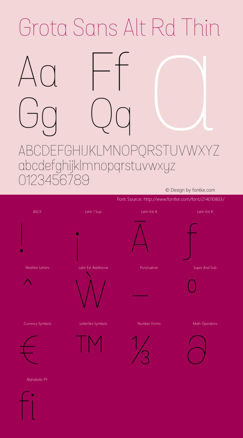 Grota Sans Alt Rd Thin Version 1.00图片样张