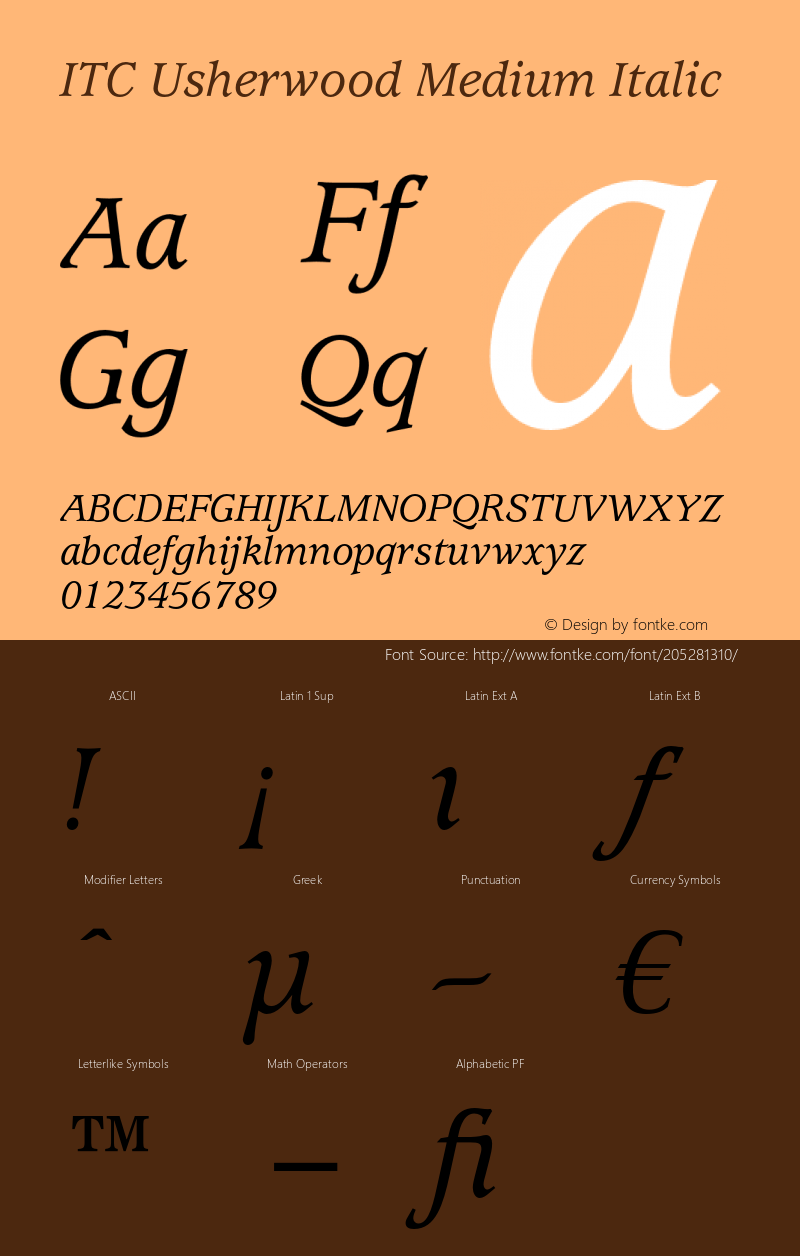 Usherwood-MediumItalic OTF 1.0;PS 001.000;Core 1.0.22图片样张